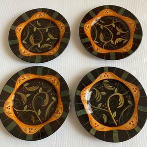 Lot of 4 Chocolate Berries Deb Hrabik For Demdaco 8.25” Salad Dessert Plate New